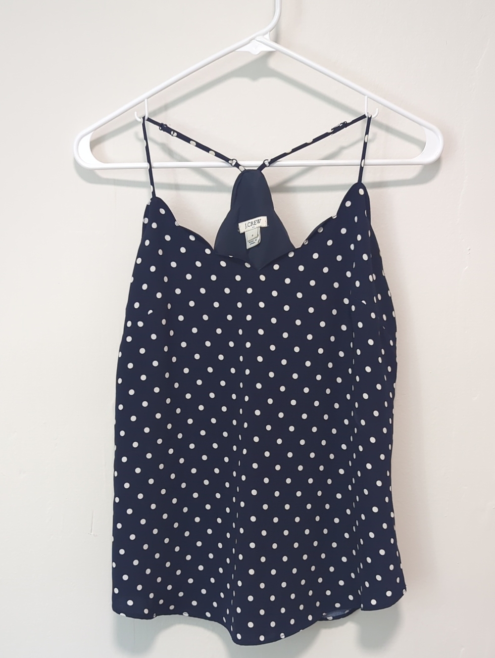J. Crew Factory Navy Blue Polka Dot Cami